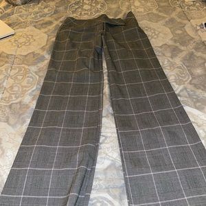 Gray plaid slacks